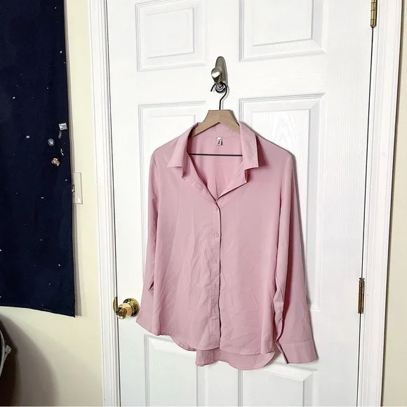 Women's Pink Button Down Shirt - Picture 1 of 5